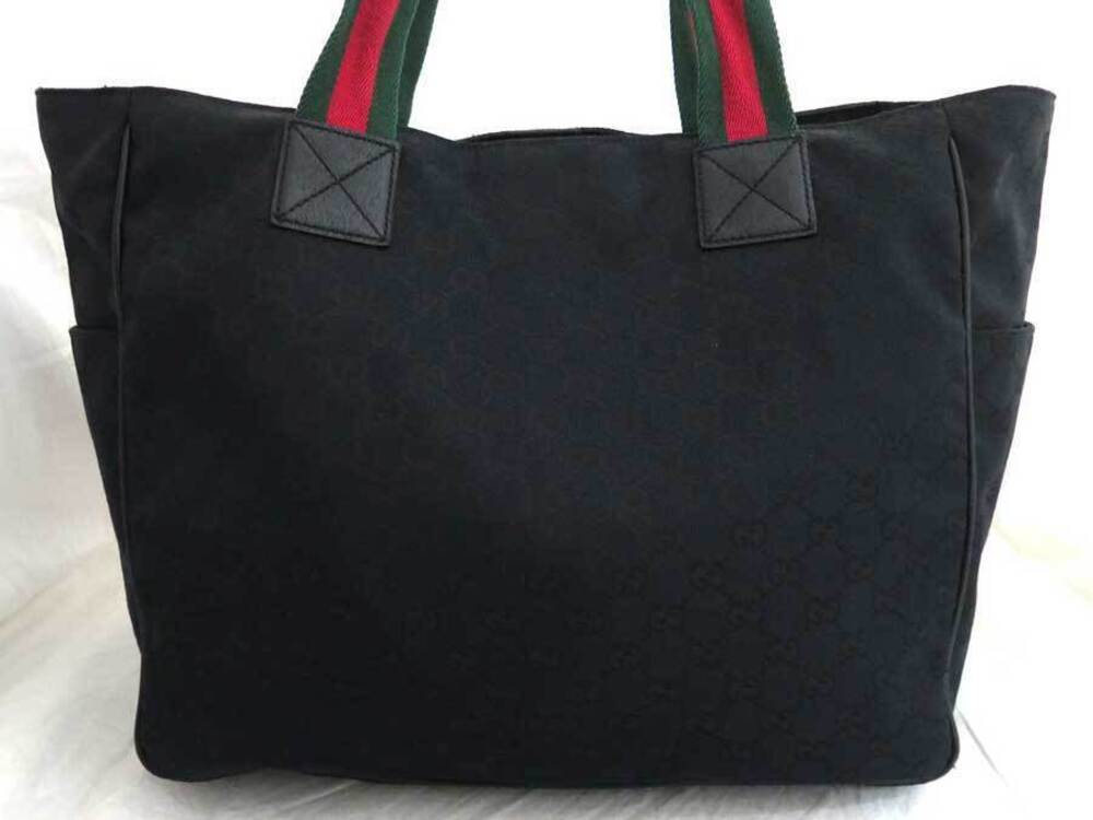 Gucci Red Canvas Black Green Shoulder GG Bag Black Green